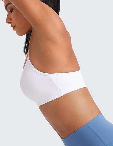 CRZ YOGA Butterluxe Y Back Sports Bras for Women - Padded Racerback Low Impact Spaghetti Thin Strap Workout Yoga Top thumbnail 4