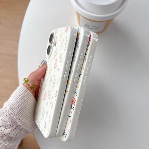 QLTYPRI for iPhone 16 Case Cute Pink Floral Flower, Muticolor | Cute Flower Pattern Aesthetic Phone Case,Raised Camera Protection,Slim Soft TPU Shockproof Protective Cover for Girls Women thumbnail 4
