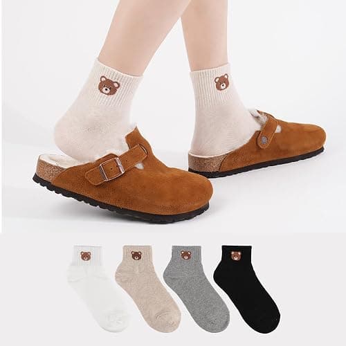kikiya socks Women Ankle | 4-6 Pairs Heart Design Cute Animal Graphic Novelty Fruit Print Ladies Girls Cotton Socks | US 6-8 thumbnail 4