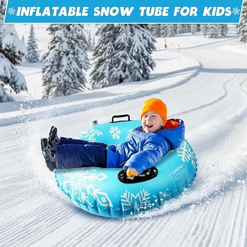 ZMLM Snow Tube for Sledding -2 Pack/3 Pack 36" Inflatable Snow Sled for Kids and Adults Heavy Duty Blow Up Tube with Handles Outdoor Winter Toys Gift for Sport Supplies thumbnail 9