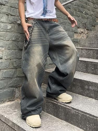 HUNGSON Baggy Jeans Wide Leg Jeans, Loose Fit Denim Jeans thumbnail 6