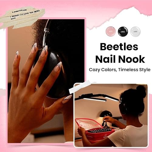 Beetles Nail Nook Gel Nail Polish Set - 119 PCS 100 Colors Gel Polish Kit Base Glossy Matte Glitter Top Coat Neon Glitter Pearl Cat Eye White Red Pink Nude Nails Gift for Women thumbnail 5