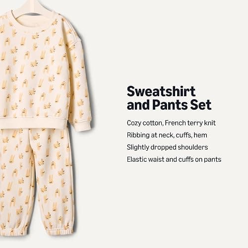 Amazon Essentials x Sofia Grainge Toddlers and Baby Boys' Sweatshirt and Sweatpant Set thumbnail 3
