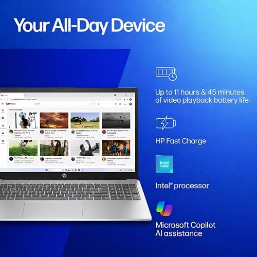 HP Business Laptop with Microsoft Office 365, 16GB RAM, 1TB OneDrive and 128GB SSD, 4-Core Intel 13th Gen Processor | No Mouse, Fast Response, Long Battery Life, Good Value thumbnail 3