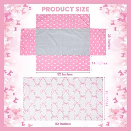 Hahafelt 3 Pcs Baby Girls Crib Bedding Set Coquette Pink Bow Baby Bedding Set for Girls Coquettish Pink Heart Bow Infant Nursery Includes Quilt, Fitted Crib Sheet and Skirt thumbnail 2