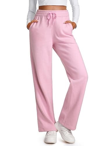 CRZ YOGA Cotton Fleece Lined Sweatpants Women 30" Straight Leg Casual Lounge Sweat Pants for Women - Image 1