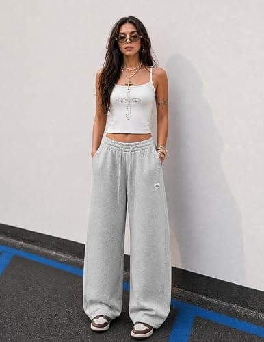 Aelfric Eden Mens Wide Leg Sweatpants Solid Arc Sweat Pants Open Bottom Casual Athletic Lounge Pants with Pockets thumbnail 7