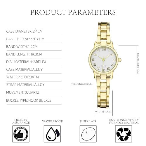 TWOPTION Womens Waterproof Wrist Watch,Women's Small Thin Analog Bracelet Quartz Watch Dainty Christmas Gifts thumbnail 6