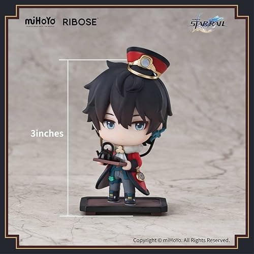 Bahomu Anime Figure, Honkai Star Rail Official Figure - Welcome to Train Tea Party Cute Chibi Dan Heng, 8cm/3.1" PVC Collectible Figure for HSR Fans(Dan Heng) thumbnail 3
