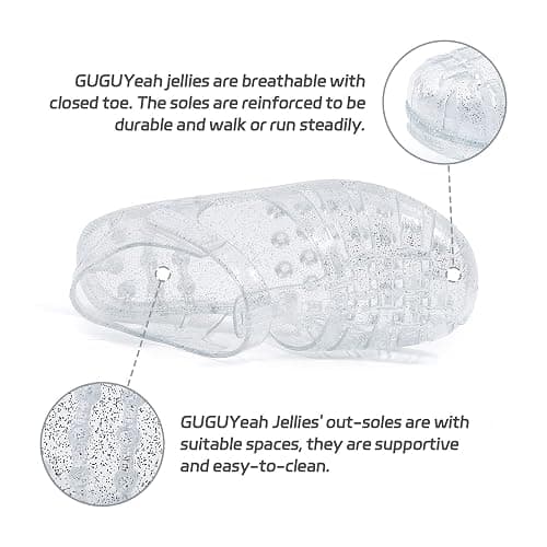 GUGUYeah Jelly Sandals for Girls,Closed Toe Summer Dress Water Shoes Fisherman Gladiator Beach Flat Sandals for Toddler/Little Kid/Big Kid | Princess Costume, Dress Shoes, Summer, Beach, Water, Flat Sandals thumbnail 5