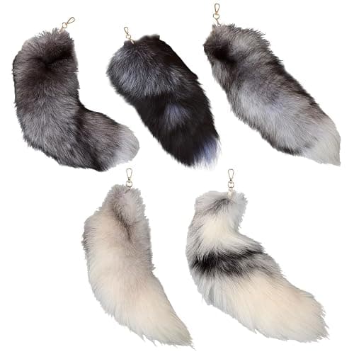 Therian Faux Fur Fox Tail Keychain - Furry Tassel Pendant for Women's Cosplay Accessories, Toys, Keyrings - Image 1