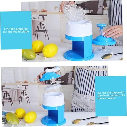 Ice Crushers, Shaved Ice Machine Manual Ice Shaver DIY Crushed Ice Maker Portable Snow Cone Machine with Hand Crank for Party Making Snowcones Ice Cream and Slushy thumbnail 7