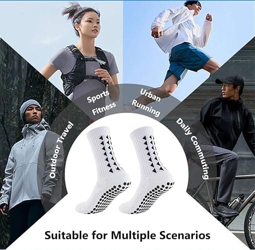 OnseToday 3 Pairs Non Slip Football Socks, Football Grip Socks for Men, Soccer Socks with Rubber Dots for Yoga Running Hiking thumbnail 6