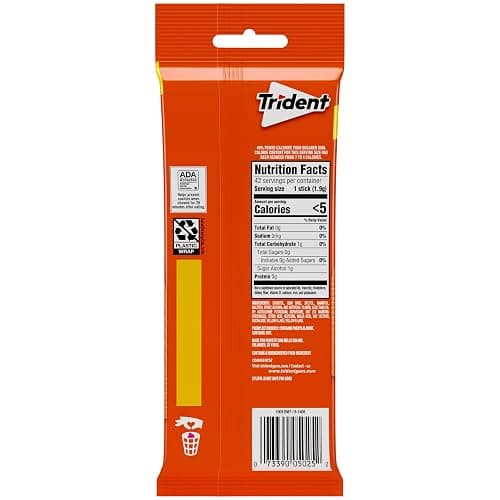 Trident Tropical Twist Sugar-Free Chewing Gum, 3 Packs of 14 Pieces (42 Total Pieces) thumbnail 2