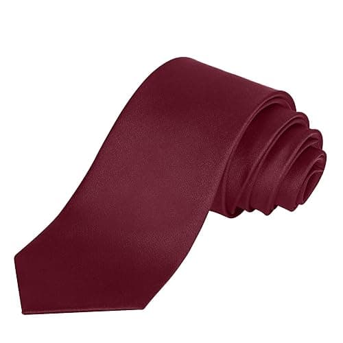 JUNMEISI Men's Ties Solid Pure Color 3.15" (8CM) Necktie Black Ties For Men thumbnail 3