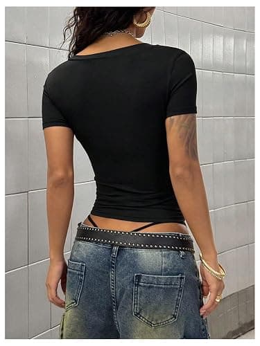 SOLY HUX Women's Graphic Tees Y2K Vintage Gothic Tops 2000s Streetwear Shirt Emo Scene Alternative Clothes for Women thumbnail 2