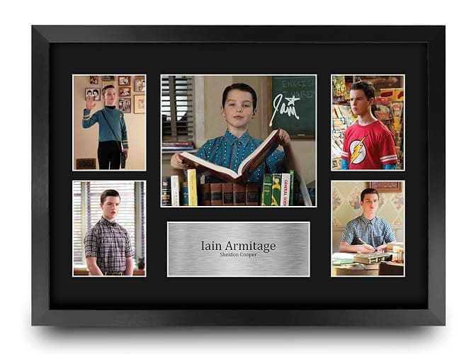 HWC Trading Iain Armitage Young Sheldon Gifts Printed Signed Autograph Presentation Photo Montage Display for TV Show Fans - 16" x 12" Framed - Image 1