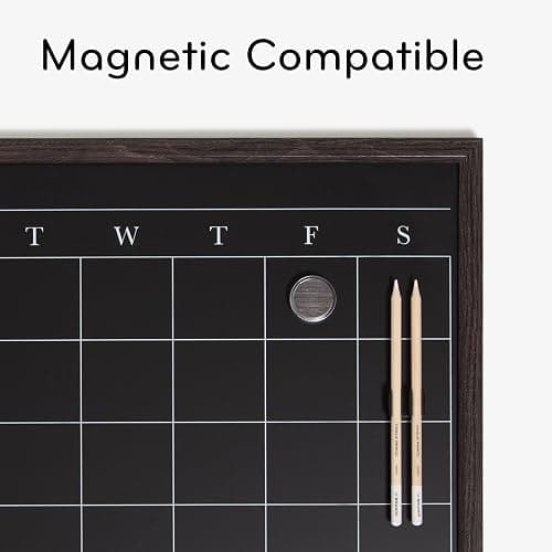 U Brands 16" x 20" Magnetic Monthly Calendar Chalkboard with Rustic Wood Frame, Blackboard Surface, Wall Mountable, Monthly Planner Board, Magnetic Calendar for Home, Office, Kitchen, Classroom thumbnail 5