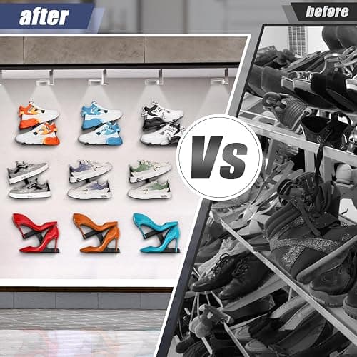 HANDSONIC Wall-Mount Floating Shoe Shelves, Sturdy Levitating Sneaker Rack for Showcasing Shoe Collections thumbnail 3