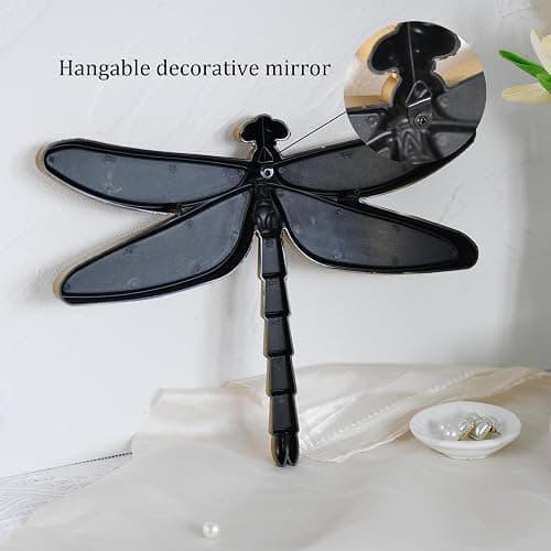 Wartter Decorative Dragonfly Wall Mirror, Plastic Frame with Mirrored Wings (12.4 x 9.3 inches) (Bronze) thumbnail 7