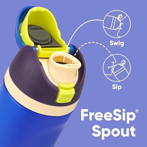 Owala Kids FreeSip Insulated Stainless Steel Water Bottle with Straw for Sports, Travel, and School, BPA-Free Sports Water Bottle, 16 oz, Celestial Sphere thumbnail 2
