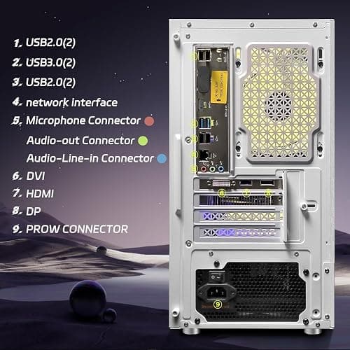 STGAubron Gaming PC Computer Desktop, Intel Core i7-6700 up to 4.0G, 32G DDR4, 2T SSD, Radeon RX 580 16G GDDR5, 600M WiFi, BT 5.0, RGB Fan x3, Windows 10 Home - 6700/RX 580 thumbnail 5