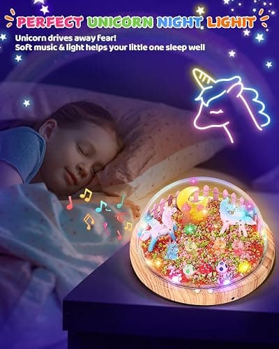 Laclun Unicorns Gifts for Girls,Make Your Own Night Light, Arts and Crafts Kit for Kids,Birthday Gift for Ages 4 5 6 7 8 9 10 Year Old DIY Unicorns Toys for Girls Best Christmas Presents thumbnail 5