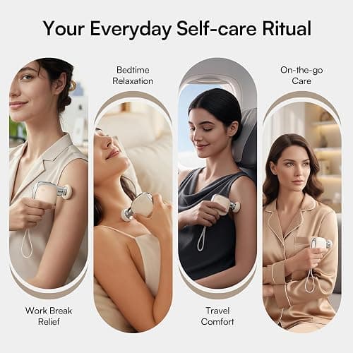 INIA PocketForce Mini Massage Gun - 75% Smaller, High-Power Percussion for Full Body Relief, Portable Deep Tissue Massager Gun with Leather Case & 3 Heads for Travel & Office Use, Gifts for Men Women thumbnail 8