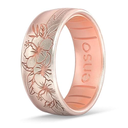 Enso Rings Etched Classic Silicone Rings - Etched Coastal Collection - Comfortable and Flexible Design - Image 1