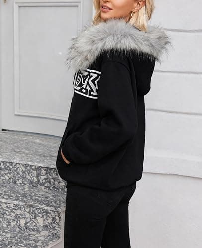 Pinclodly Zip Up Hoodie Women Men Long Sleeve Fleece Cute Hoodies Y2K Letter Print Sweatshirts Jackerts thumbnail 6