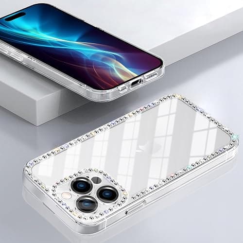 VAOXTY Compatible with iPhone 15 Case Clear Bling Diamond Rhinestone Cute for Girls Women Girly Case Glitter Shiny Sparkle Gem Design Soft Silicone Luxury Fashion Protective 3D Phone Case thumbnail 6