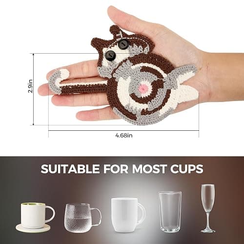 Cat Gifts for Cat Lovers 3PCS Cat Coaster Woven Creative Cute Cat Coaster Insulation Coaster Coffee and Tea Coaster Desktop Gifts thumbnail 3
