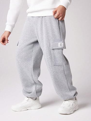 RoseSeek Boy's Wide Leg Cargo Pants Baggy Sweatpants Casual Sports Joggers Big Kids Long Trousers with Pockets thumbnail 4