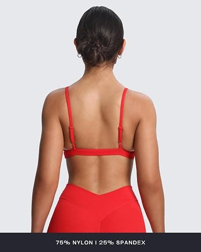 Aoxjox Women's Workout Deep V Adjustable Sport Bras Fitness Serena Bra Yoga Crop Tank thumbnail 4