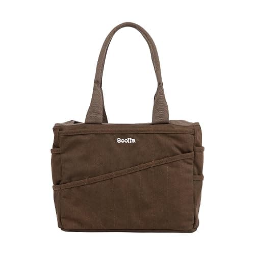 Soolla Studio Bag: Pottery Tool Bag & Craft Storage, Art Supply Organizer, Washable Tote, Knitting Yarn, Crochet Projects, 30 Pockets, 20+ Canvas Colors, Gift For Artists & Teachers (Coffee Bean) - Image 1