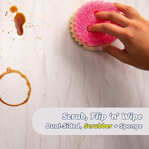 Scrub Daddy + Scrub Mommy 3 Pack | Smiley Face Sponges for Cleaning & Washing Up, Multipack Kitchen Non Scratch Scourers with FlexTexture Firm & Soft Scrubbing thumbnail 4