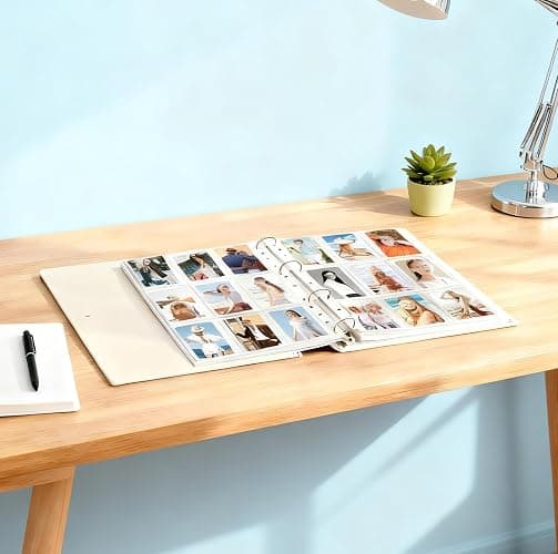 Hacaroa 2 Pack Photocard Binder 4 Rings with 50 Pages 450 Pockets, 2x3" Kpop Photo Card Holder Book A4 Binder, One Sided Card Sleeves Photo Album for Post Cards, Cards Collectors, 2 Colors thumbnail 7