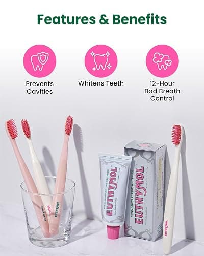 EUTHYMOL Whitening Toothpaste (3.7fl oz) - Stain Removal in 2 Weeks, Long-Lasting Freshness for Sensitive Gum & Teeth. Bad Breath, Cavity Prevention. Recyclable Aluminum Tube thumbnail 3