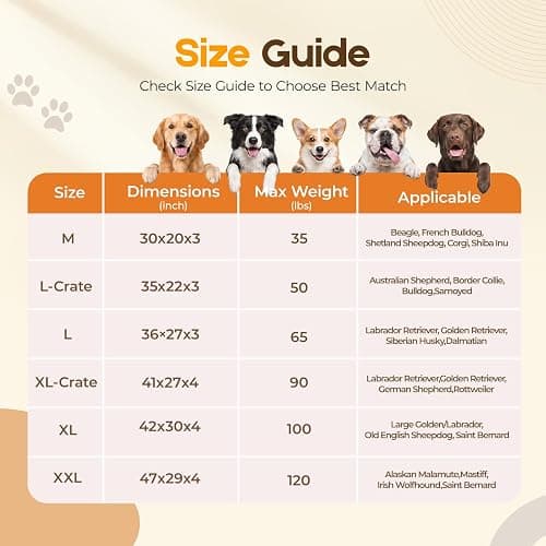 Orthopedic Dog Bed for Extra Large Dog, Waterproof Pet Bed for Crate,Non-Slip Bottom and Egg-Crate Foam with Removable Washable Cover Crate Bed,Cream,41"x27"x4" thumbnail 6