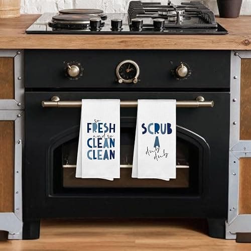 Sviojuce Blue Boys Kids Nursery Bathroom Decor Hand Towels 16x24 Set of 2, So Fresh and So Clean Towels Gifts for Kids Baby Toddlers, Scrub a Dub Bathroom Kitchen Hand Towel Decor thumbnail 2