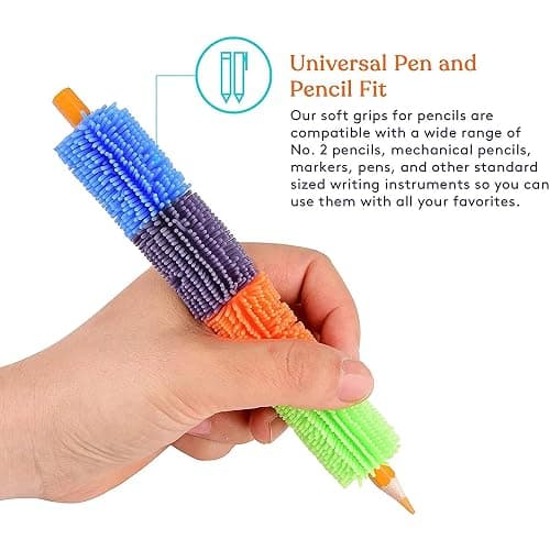 Special Supplies 50 Squishy Pencil Grips for Kids and Adults - Colorful, Cushioned Holders for Handwriting, Drawing, Coloring - Ergonomic Right or Left-Handed Use - Reusable (50-Pack) thumbnail 4