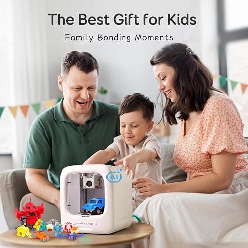 AOSEED 3D Printer for Kids, AI-Powered Fully Assembled 3D Printer with Up to 400mm/s Speed, Auto Leveling, 1500+ Models & 16+ Modules, Includes 8 PLA Filaments for Home and School Use, X-MAKER JOY AI+ thumbnail 9