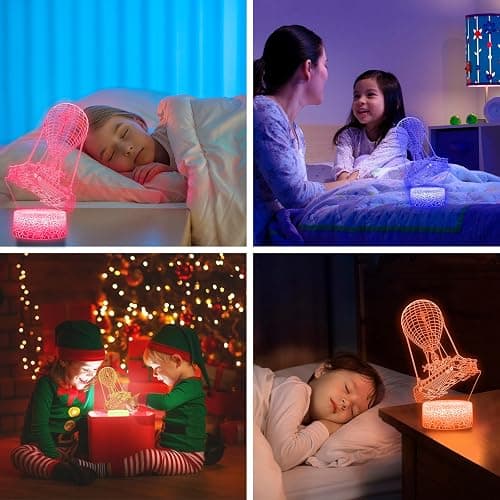 Batttlebus 3D Led Lights Artwork Vision Effect Night Light Remote Control & 16 Colors Mood Lamp Hot Air Balloon Lighting Birthday Holiday Ideas Decorations for Boys Teen Boyfriends - Batttlebus thumbnail 5