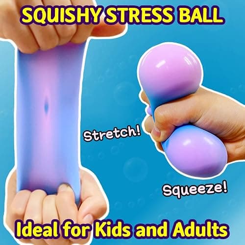 Squishy Dough Stress Ball Squeeze Toy (1 Pack) Squishy Stress Balls for Kids and Adults, Funny and Soft Change Color Squeeze Ball, Squish Ball, Ideal for Anxiety Relief, Autism, ADHD (Blue) thumbnail 3