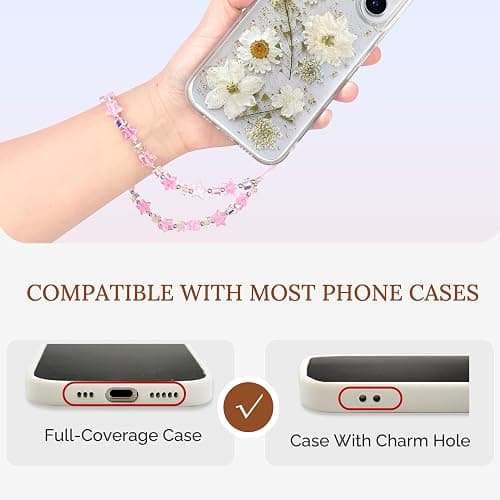 TRBR Star Phone Charm Wrist Strap, Beaded Lanyard Wristlet Chain, Anti-Theft Bracelet Strap for iPhone & More Cases thumbnail 7