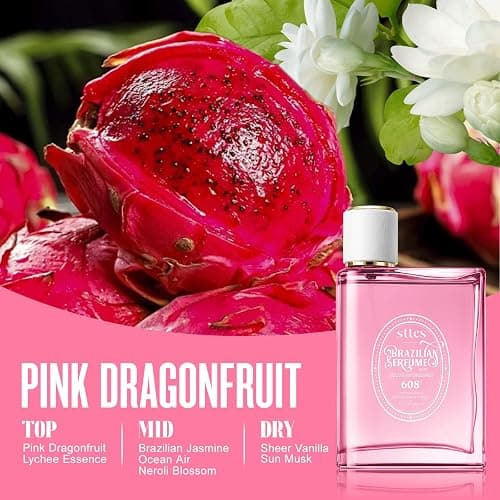 Sttes Perfume 608# (Delicious Pink Dragonfruit) - Eau de Perfume 100ml (3.4fl oz) Fruity and Floral (Vanilla + Jasmine + Red Pitaya) thumbnail 5