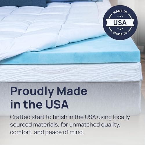 Sure2Sleep Gel Swirl Memory Foam Mattress Topper - 2 Inch, Pressure Relieving, Cooling Comfort - Made in The USA & CertiPUR-US Certified - Softens Firm Beds and Extends Mattress Life - Full Size thumbnail 4