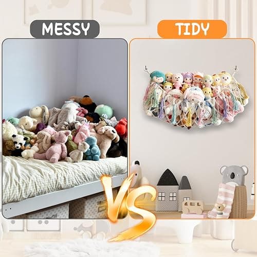 Bohemian Stuffed Animal Hammock - Large 51 Inch Toy Storage Net for Plush Toys, Nursery & Kids Room Wall Decor,Ideal Gift for Birthday Christmas. thumbnail 7