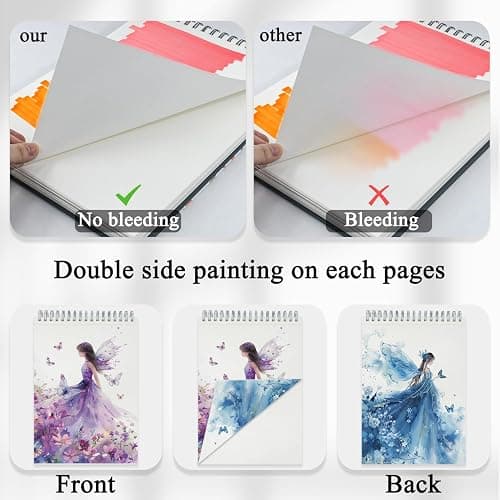 Belenova 9" x 12" Marker Paper Pad, 100 Sheets Bleedproof Sketchbook for Alcohol Markers - 73lb/120gsm Art Supplies for Drawing & Coloring (Kids/Adults). thumbnail 5