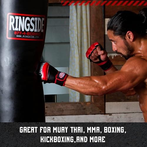 Ringside 100-Pound Muay Thai Heavy Bag, Sturdy Powerhide Punching Bag for Boxing, MMA, Muay Thai, and Kickboxing Training and Workout, Includes Chain and Swivel, Black, 72" H x 13" Dia. thumbnail 5